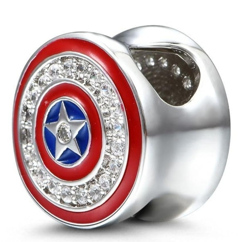 Sterling Silver Captain America Pandora Charm